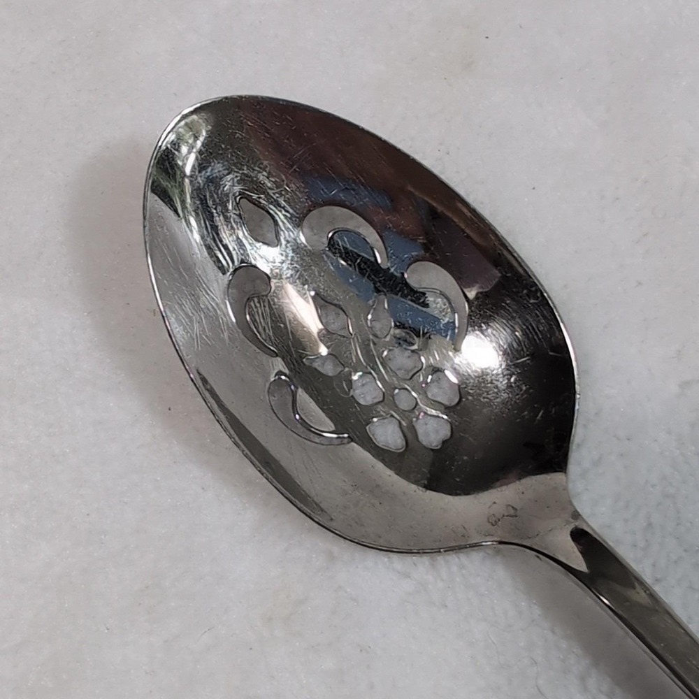 Oneida SPRING ROSE Betty Crocker Serving Spoons Stainless Flatware 1987 8" Vtg - Picture 2 of 7